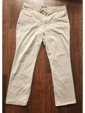 Womens Lee Beige Mid Rise Womens Straight Leg Chino pants size 16 gorp norm